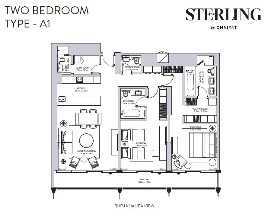 Two Bedroom Apartment Floor Plan